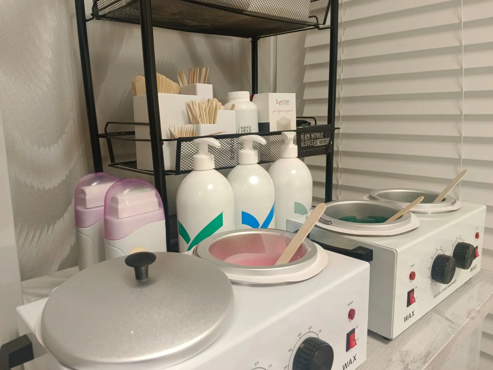 Professional waxing station prepared at Waxbae